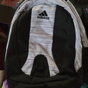 Adidas Striped Black and Gray Backpack